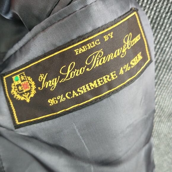 John W. Nordstrom Men's Blazer Suit Jacket Gray 44L 2-Button Cashmere Silk - Picture 9 of 14